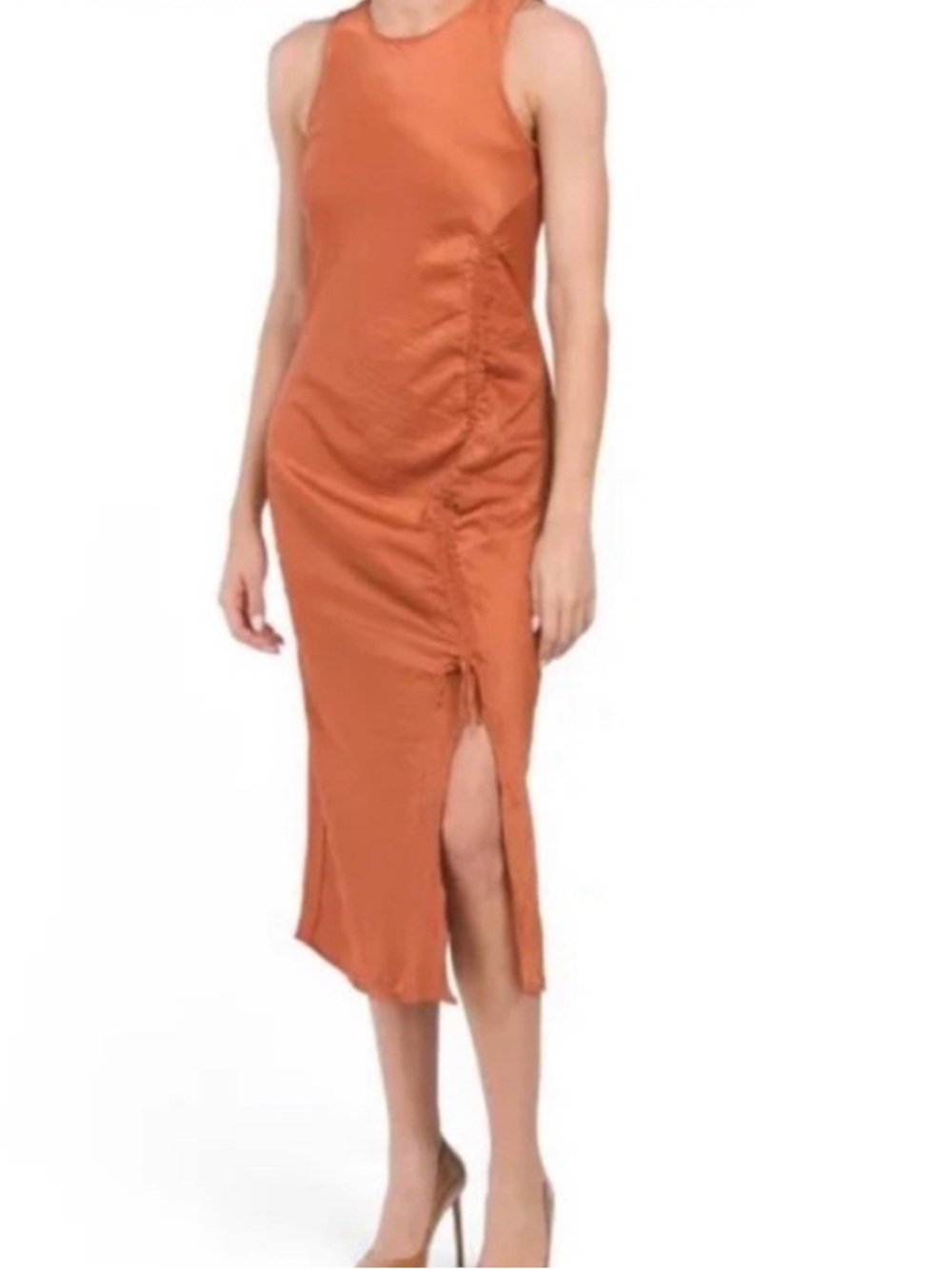House of Harlow 1960 Rust Sleeveless Satin Midi Dress NWT Sz small